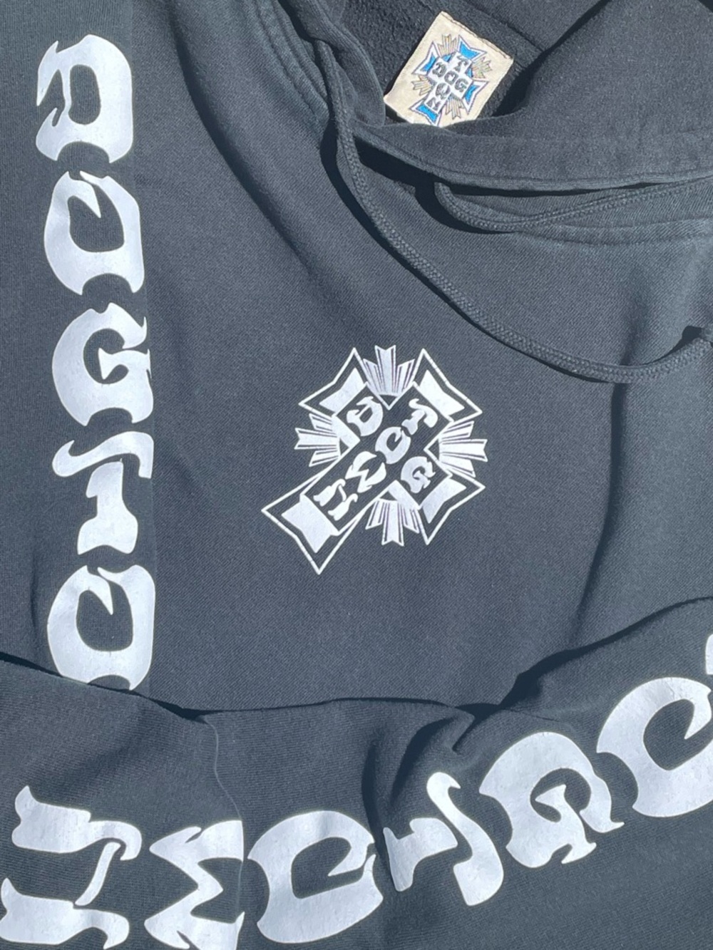 Vtg DogTown 90s Y2K Skate Brand OG Classic Black Pullover Hoodie Size M